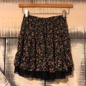 Black floral skirt